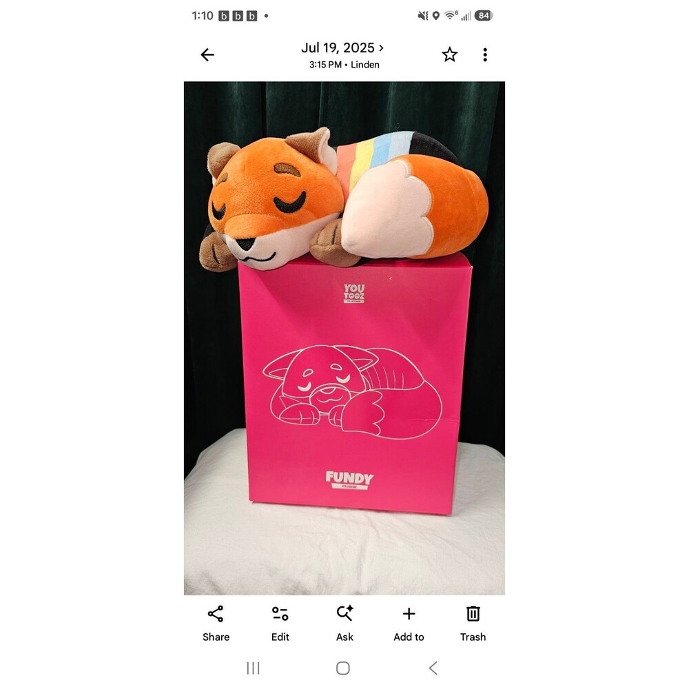 Limited Edition 9-inch Youtooz Sleepy Fundy plush W/Box